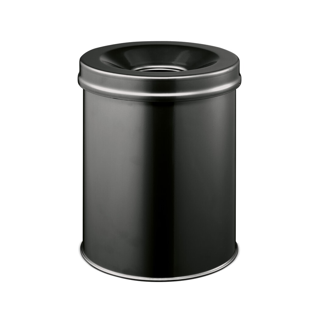 Produktabbildung Nr. 1: DURABLE Sicherheits-Papierkorb, aus Stahl, 15 Liter, mit Flammenlöschkopf, schwarz