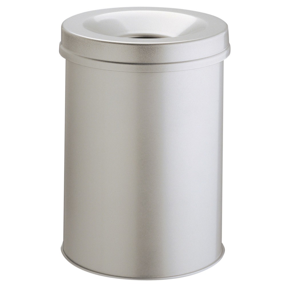 Produktabbildung: DURABLE Sicherheits-Papierkorb, aus Stahl, 15 Liter, mit Flammenlöschkopf, grau