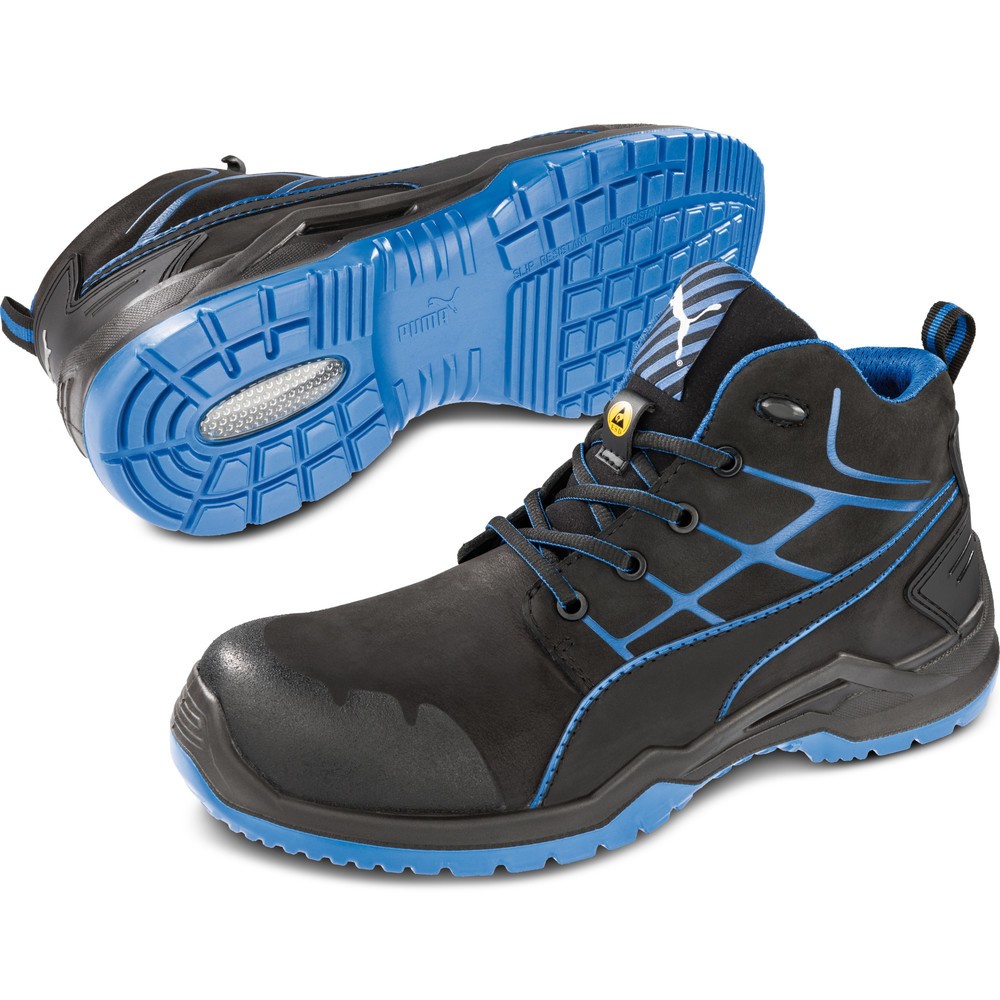 Produktabbildung: PUMA® Sicherheits-Sportschuh Krypton Blue Mid S3 ESD, Größe 42