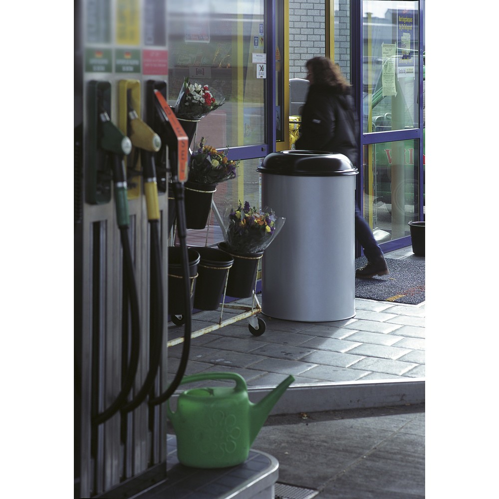 Produktabbildung Nr. 2: Sicherheitspapierkorb, selbstlöschend, Stahl, 200 Liter, aluminiumgrau, schwarz