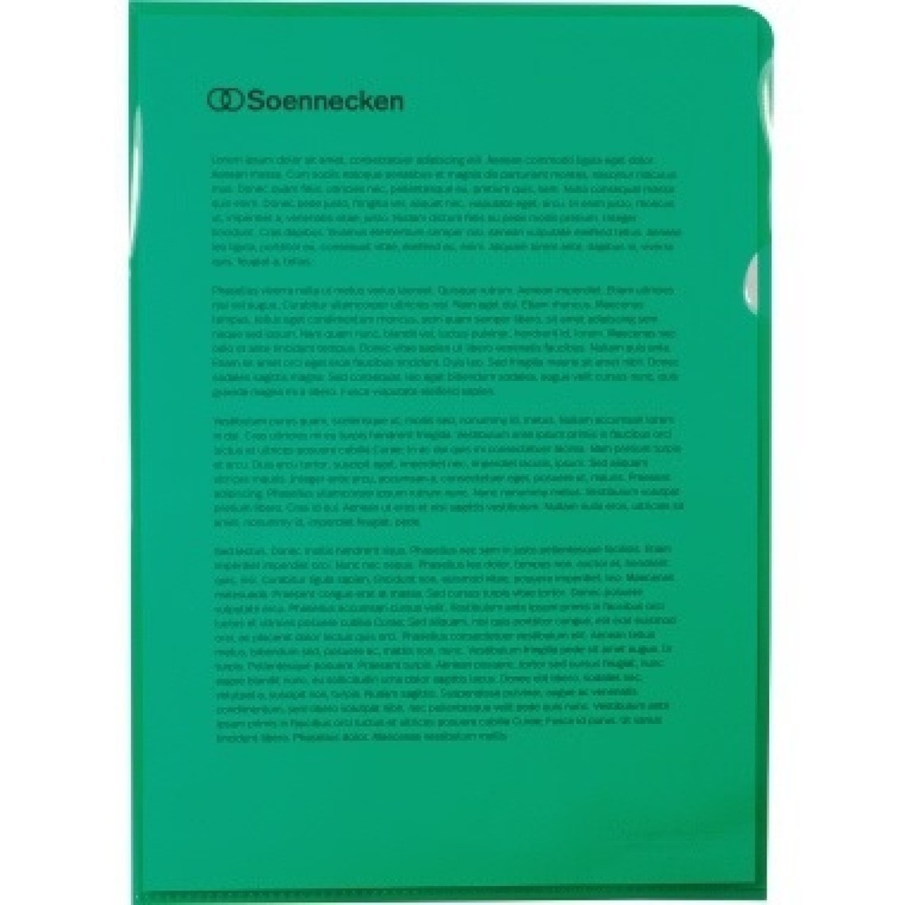 Produktabbildung: Soennecken Sichthülle 1470 DIN A4 PP grün 50 St./Pack.