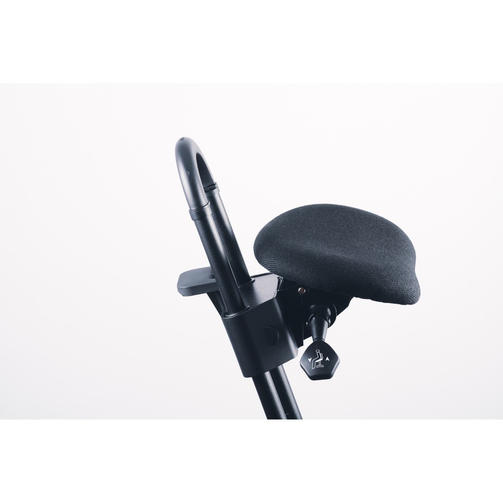 N° de l'image du produit 10 : Siège assis-debout à roulettes, revêtement en tissu, hauteur d'assise 610 à 860 mm, patins, pied