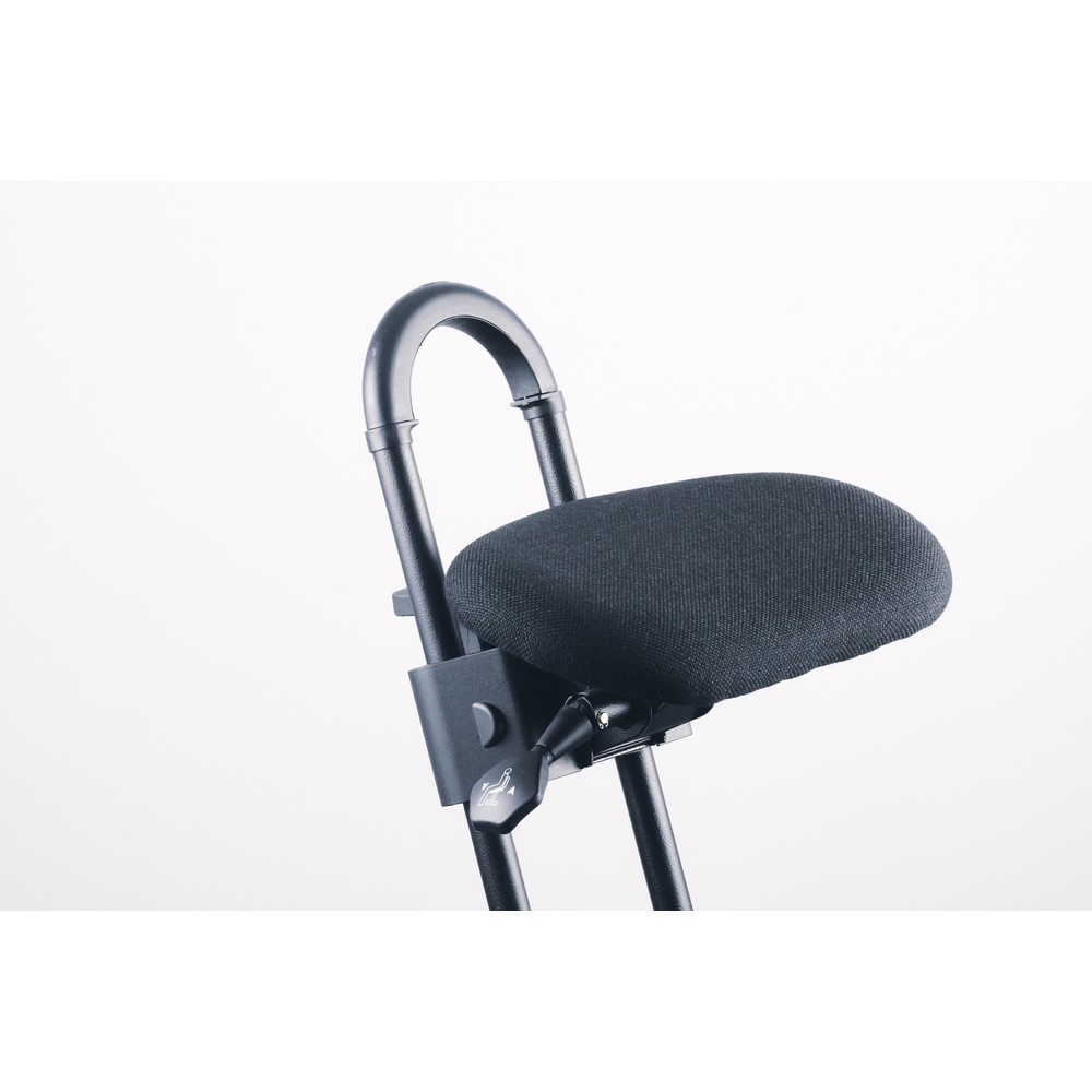 N° de l'image du produit 12 : Siège assis-debout à roulettes, revêtement en tissu, hauteur d'assise 610 à 860 mm, patins, pied