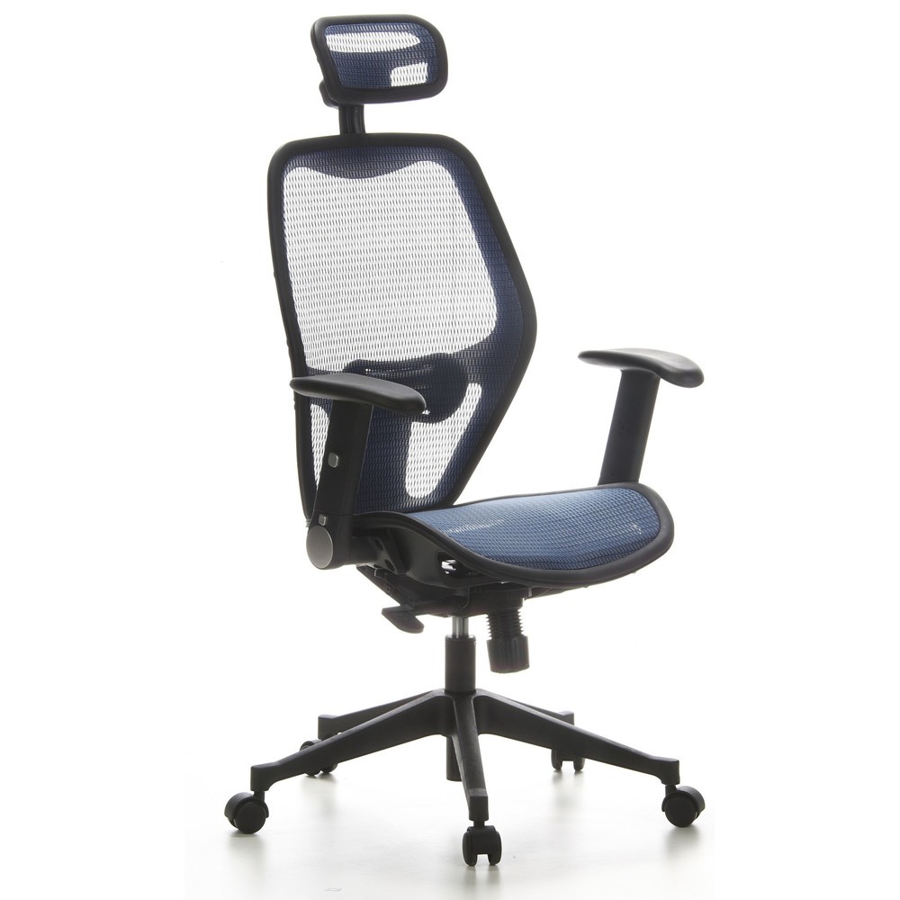N° de l'image du produit 4 : Siège de bureau / fauteuil de direction hjh OFFICE AIR PORT maille, bleu