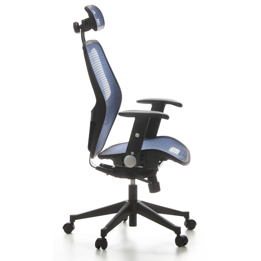 N° de l'image du produit 5 : Siège de bureau / fauteuil de direction hjh OFFICE AIR PORT maille, bleu