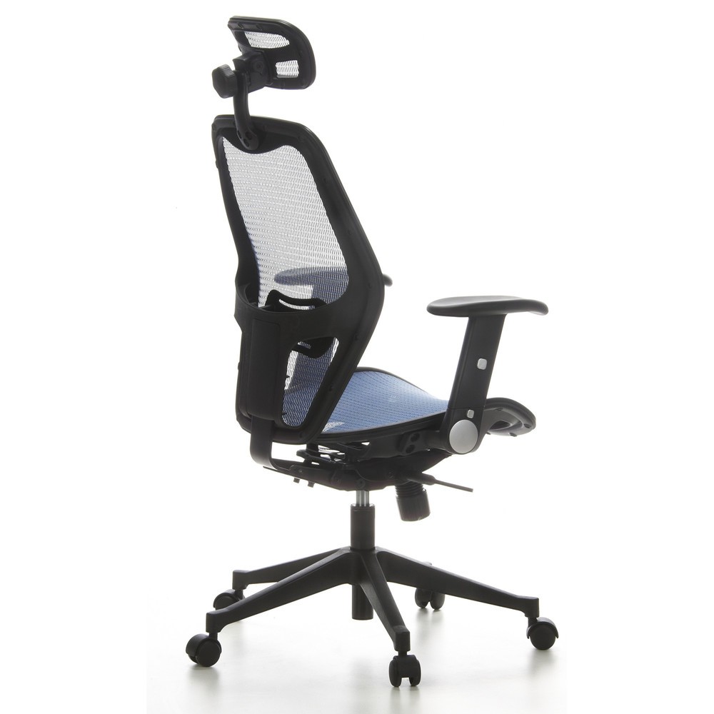 N° de l'image du produit 6 : Siège de bureau / fauteuil de direction hjh OFFICE AIR PORT maille, bleu