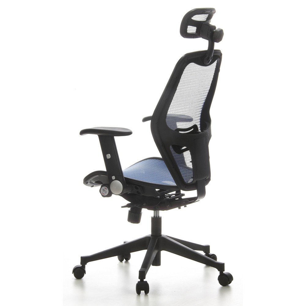 N° de l'image du produit 9 : Siège de bureau / fauteuil de direction hjh OFFICE AIR PORT maille, bleu