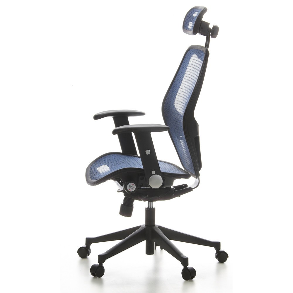 N° de l'image du produit 10 : Siège de bureau / fauteuil de direction hjh OFFICE AIR PORT maille, bleu