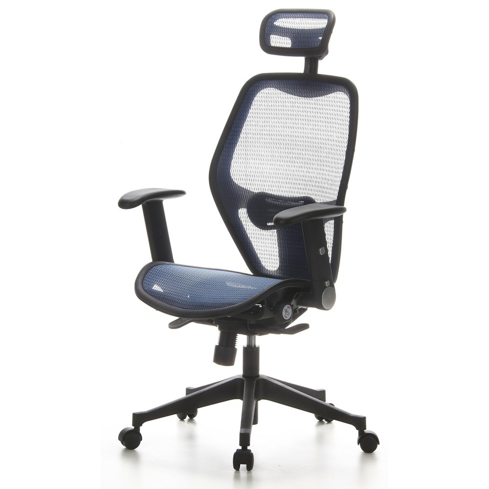 N° de l'image du produit 11 : Siège de bureau / fauteuil de direction hjh OFFICE AIR PORT maille, bleu