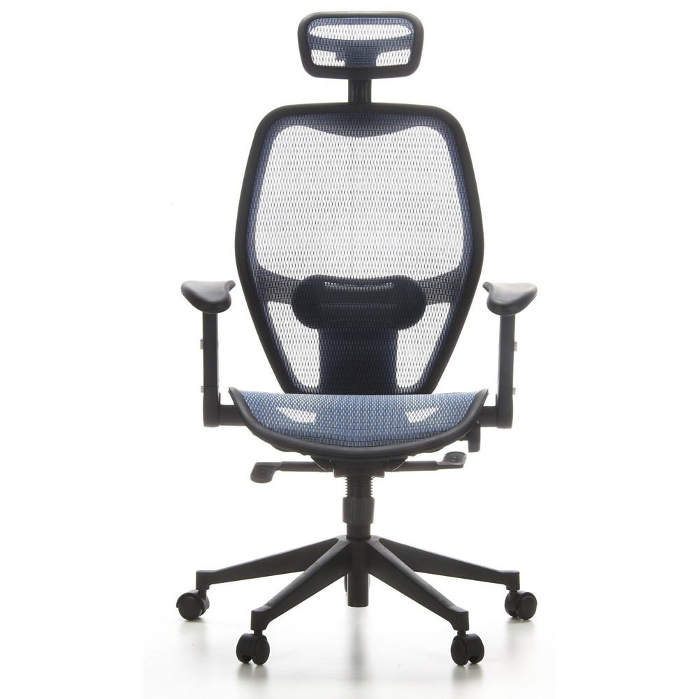 N° de l'image du produit 1 : Siège de bureau / fauteuil de direction hjh OFFICE AIR PORT maille, bleu