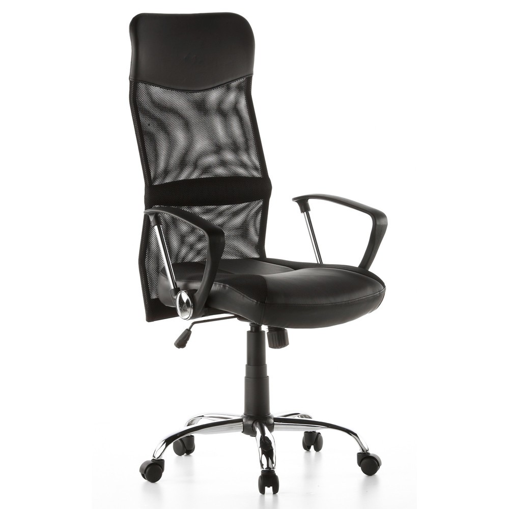 N° de l'image du produit 3 : Siège de bureau / fauteuil de direction hjh OFFICE ARTON 20, similicuir/maille, noir