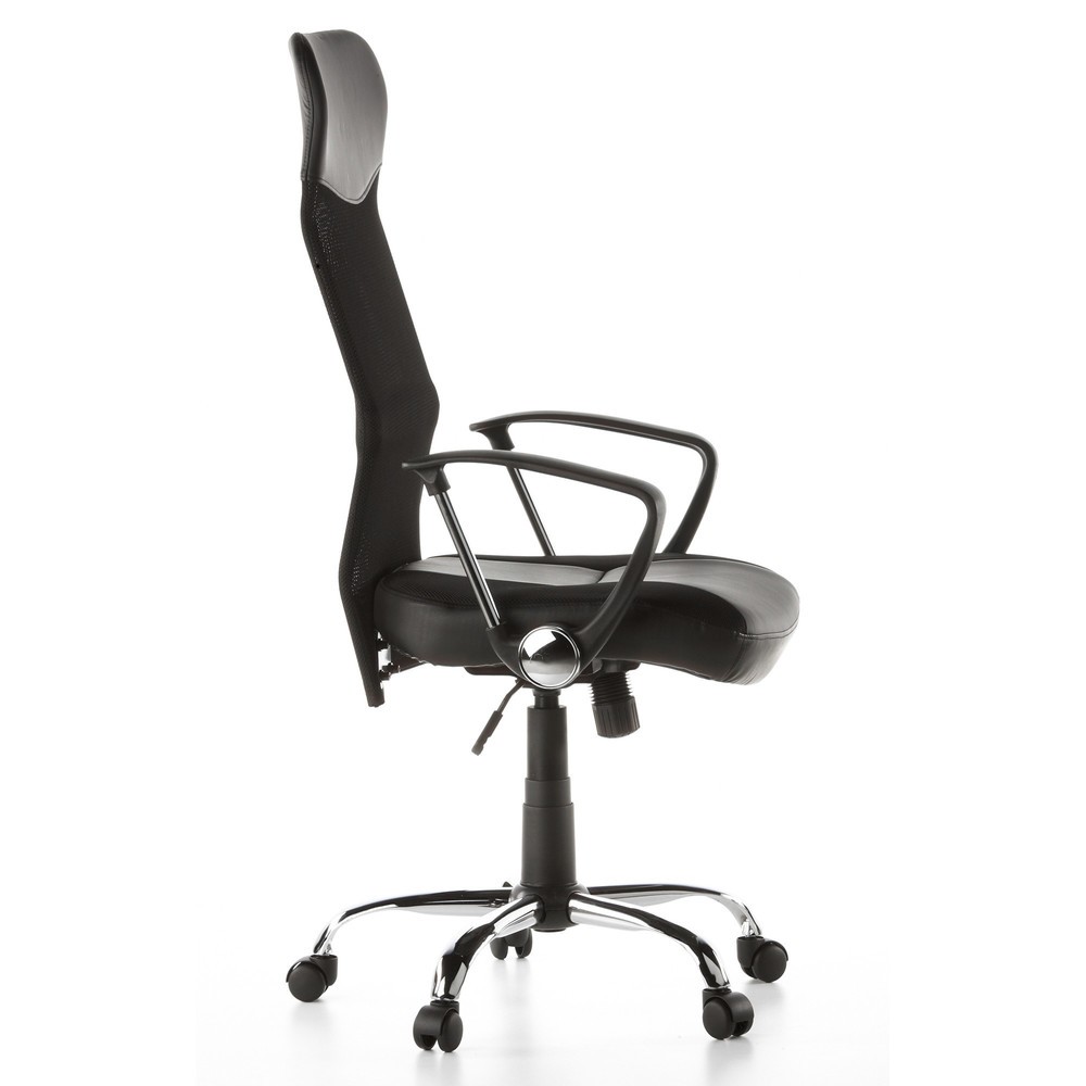 N° de l'image du produit 4 : Siège de bureau / fauteuil de direction hjh OFFICE ARTON 20, similicuir/maille, noir