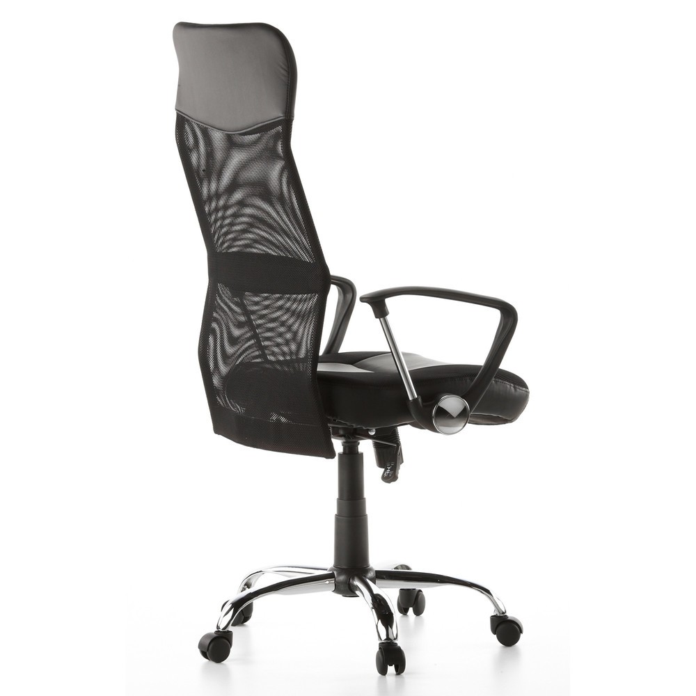 N° de l'image du produit 5 : Siège de bureau / fauteuil de direction hjh OFFICE ARTON 20, similicuir/maille, noir