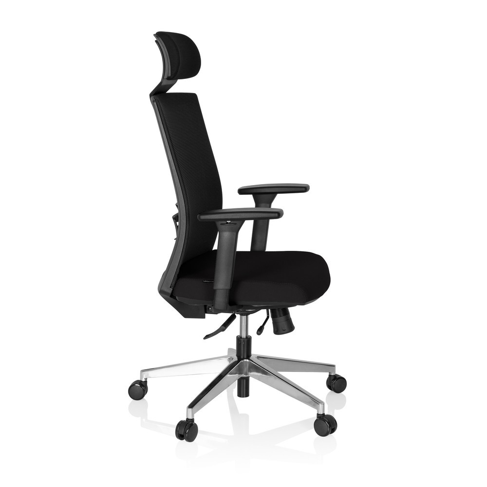N° de l'image du produit 4 : Siège de bureau / fauteuil de direction hjh OFFICE CAPTIVA tissu/maille, noir