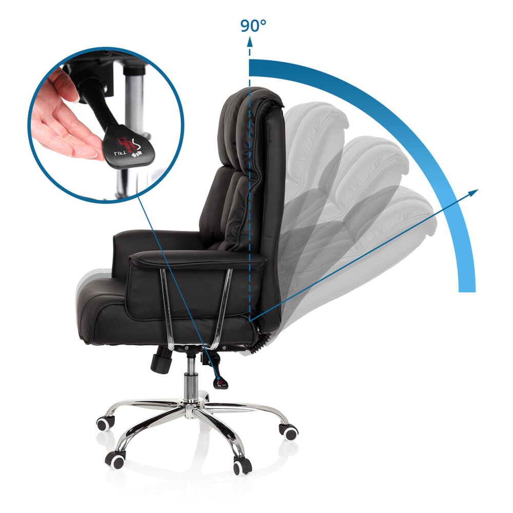 N° de l'image du produit 3 : Siège de bureau / fauteuil de direction hjh OFFICE COMMANDER PU similicuir, noir