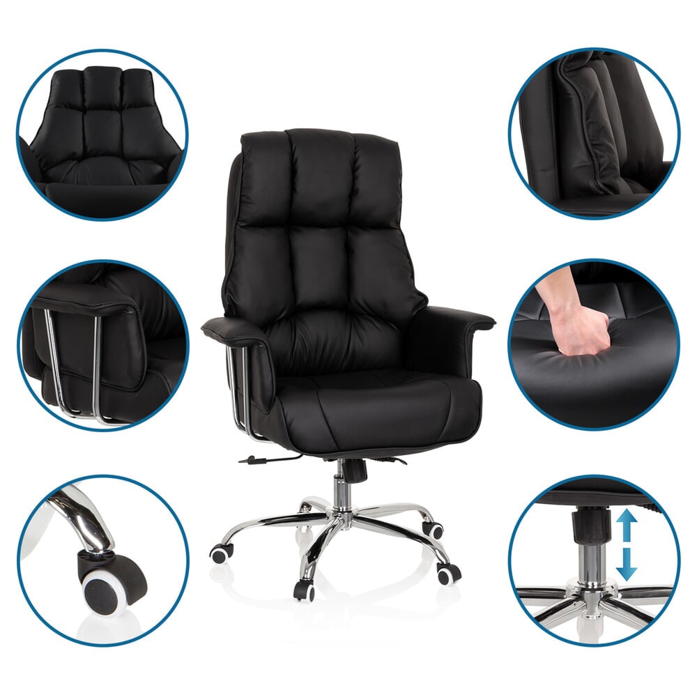 N° de l'image du produit 4 : Siège de bureau / fauteuil de direction hjh OFFICE COMMANDER PU similicuir, noir