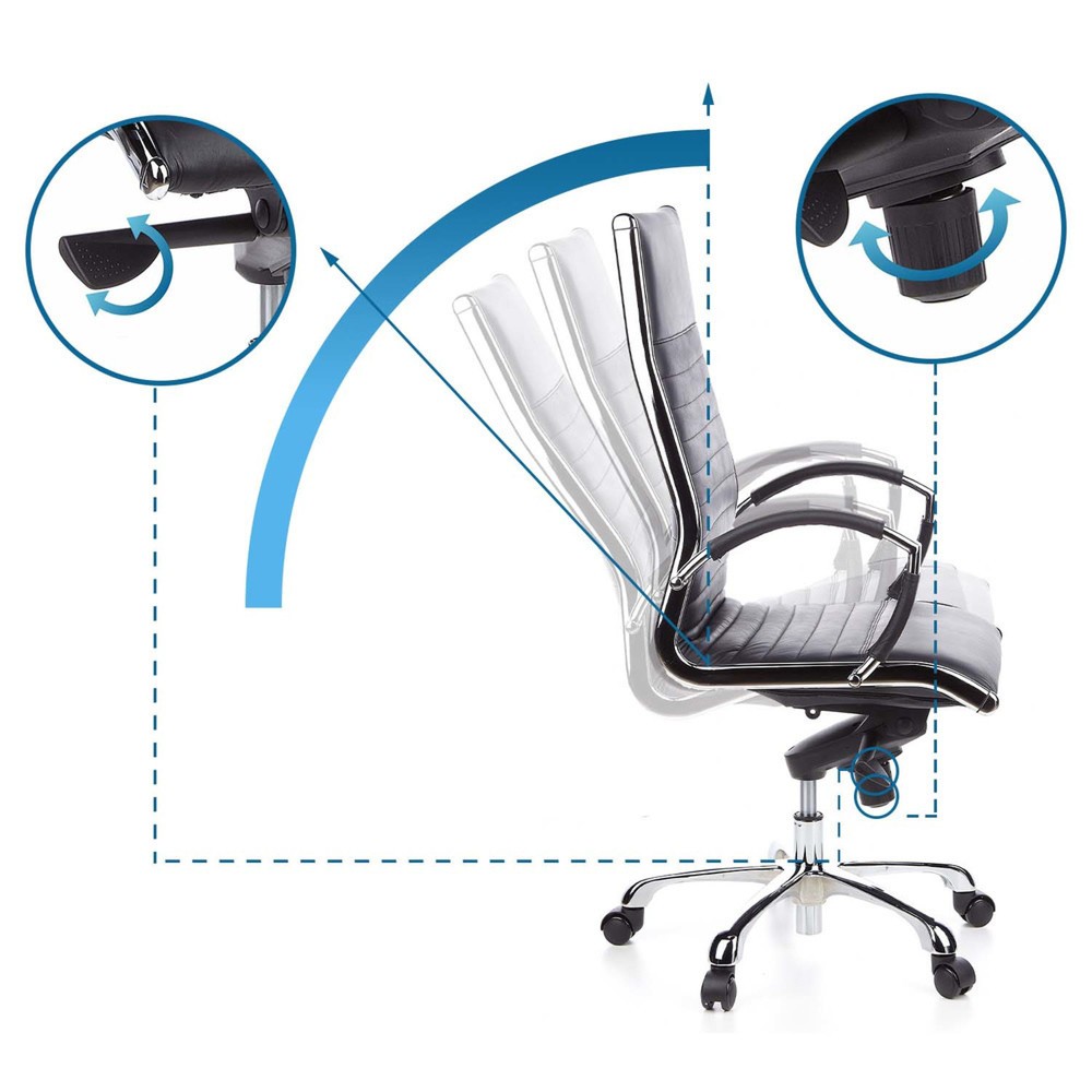 N° de l'image du produit 11 : Siège de bureau / fauteuil de direction hjh PARMA 20 cuir, noir