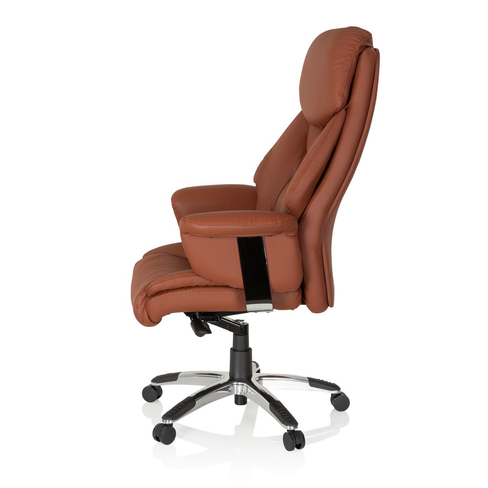 N° de l'image du produit 10 : Siège de bureau / fauteuil de direction hjh OFFICE PRADO cuir, marron
