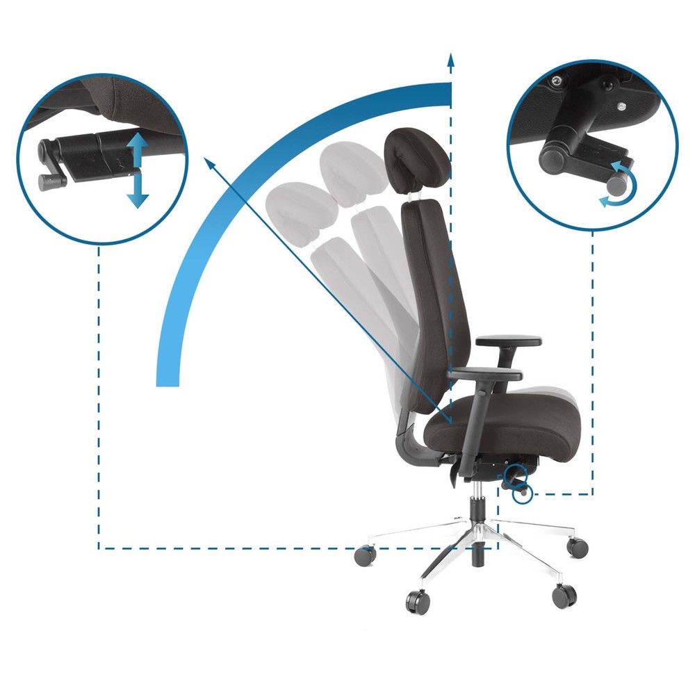 N° de l'image du produit 10 : Siège de bureau / fauteuil de direction hjh OFFICE PRO TEC 400 tissu, noir