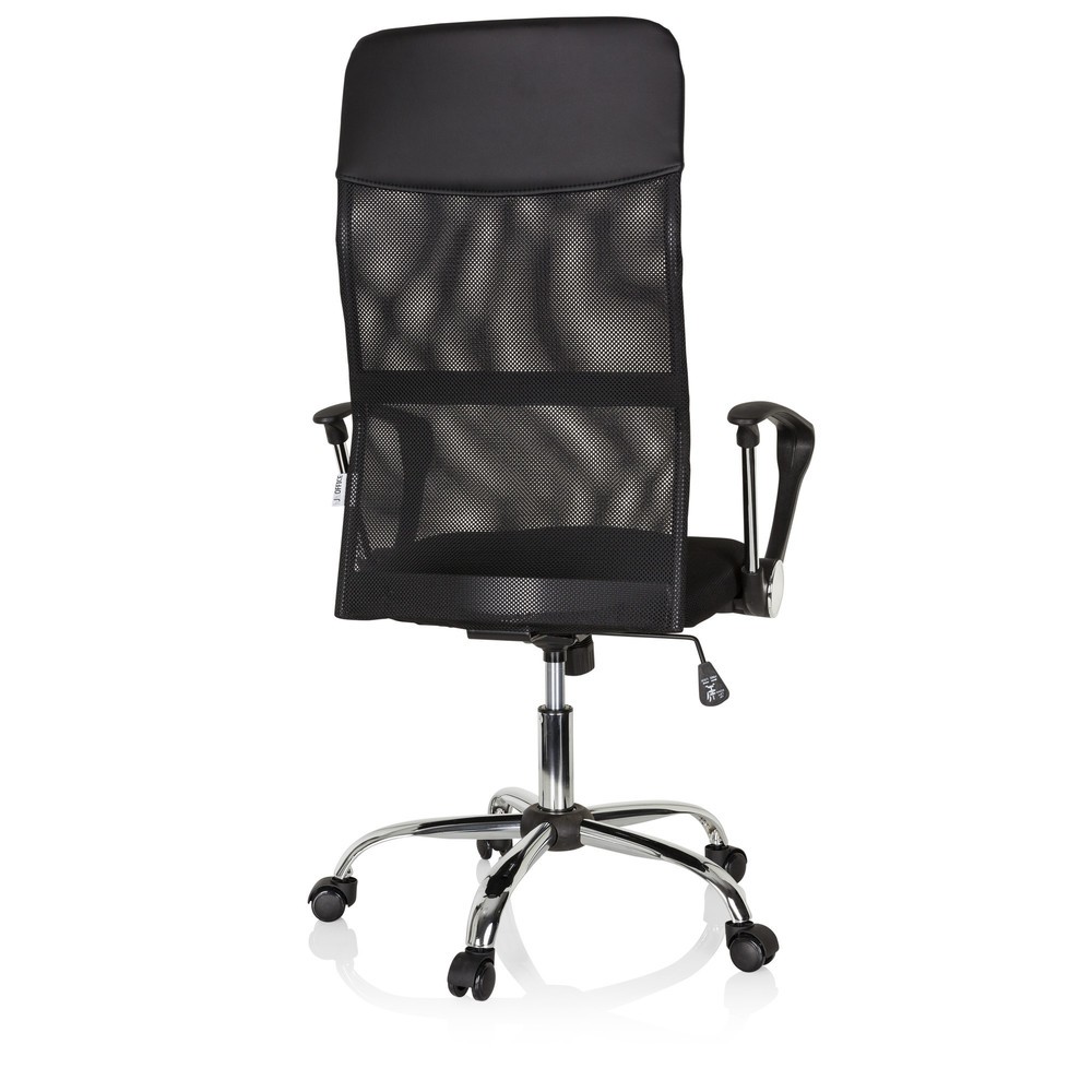 N° de l'image du produit 5 : Siège de bureau / fauteuil de direction hjh OFFICE PURE NET, similicuir/maille, noir