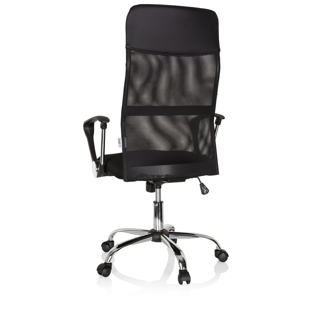 N° de l'image du produit 6 : Siège de bureau / fauteuil de direction hjh OFFICE PURE NET, similicuir/maille, noir
