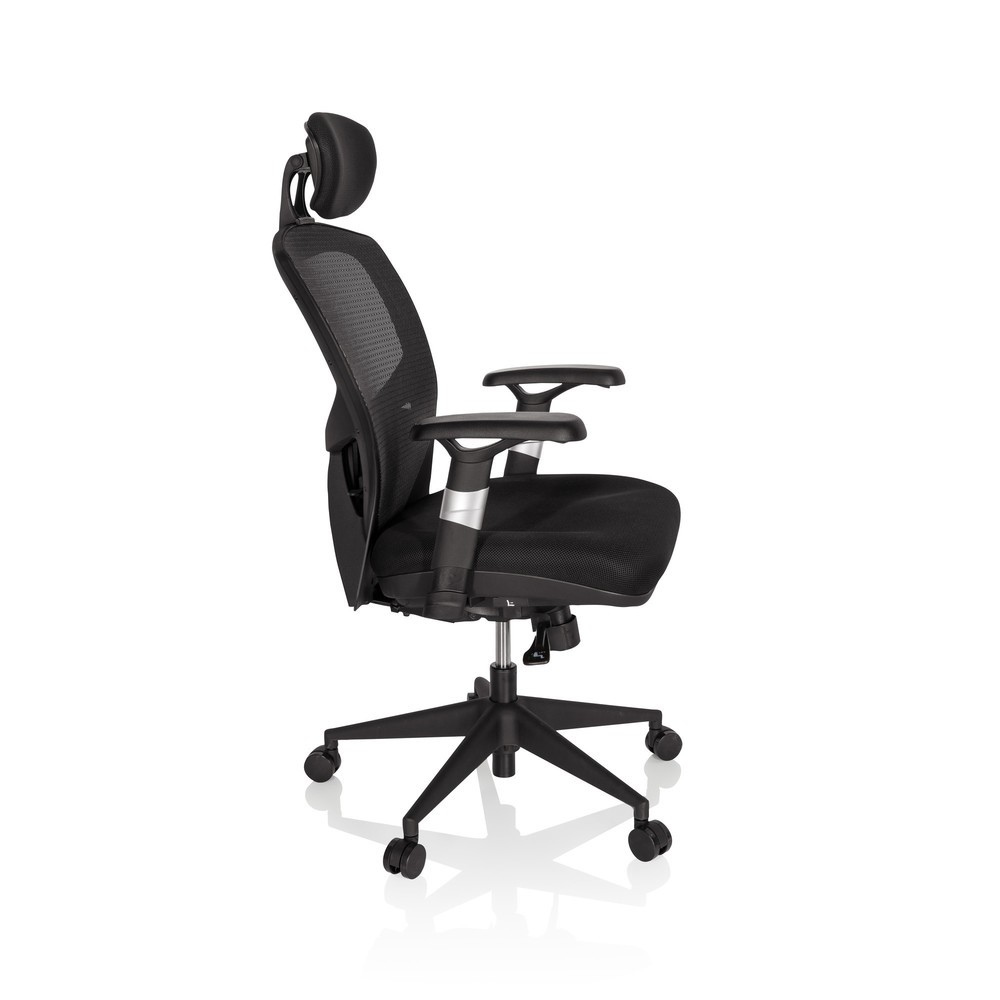 N° de l'image du produit 5 : Siège de bureau / fauteuil de direction hjh OFFICE VENUS BASE tissu, noir