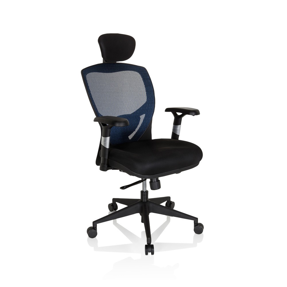N° de l'image du produit 4 : Siège de bureau / fauteuil de direction hjh OFFICE VENUS BASE tissu, bleu/noir