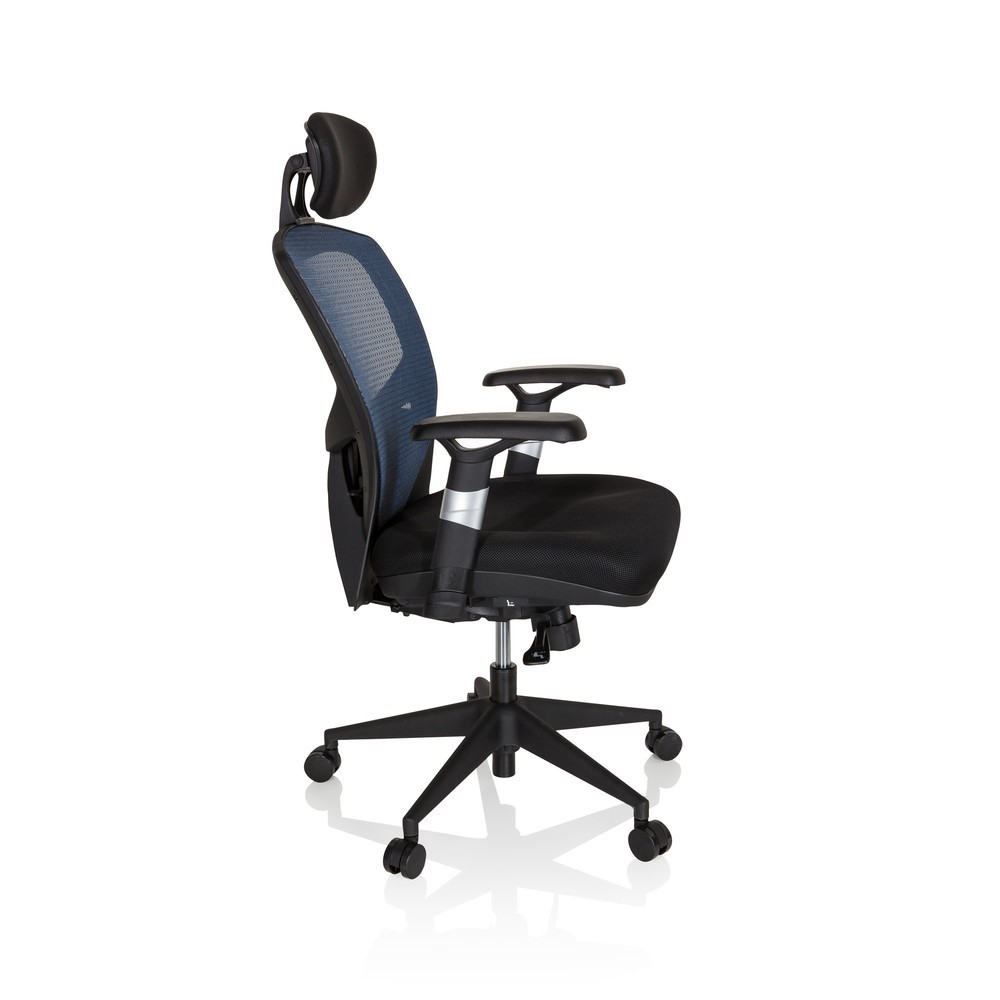 N° de l'image du produit 5 : Siège de bureau / fauteuil de direction hjh OFFICE VENUS BASE tissu, bleu/noir
