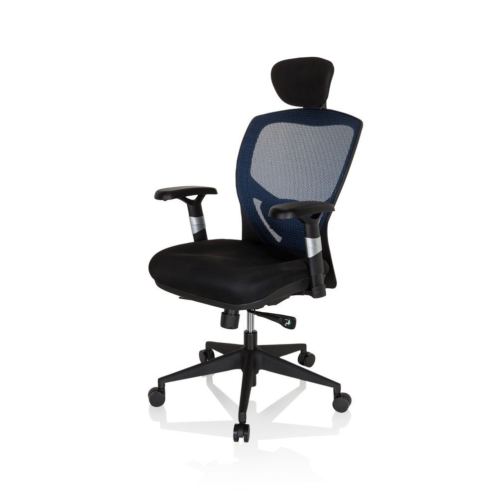 N° de l'image du produit 11 : Siège de bureau / fauteuil de direction hjh OFFICE VENUS BASE tissu, bleu/noir
