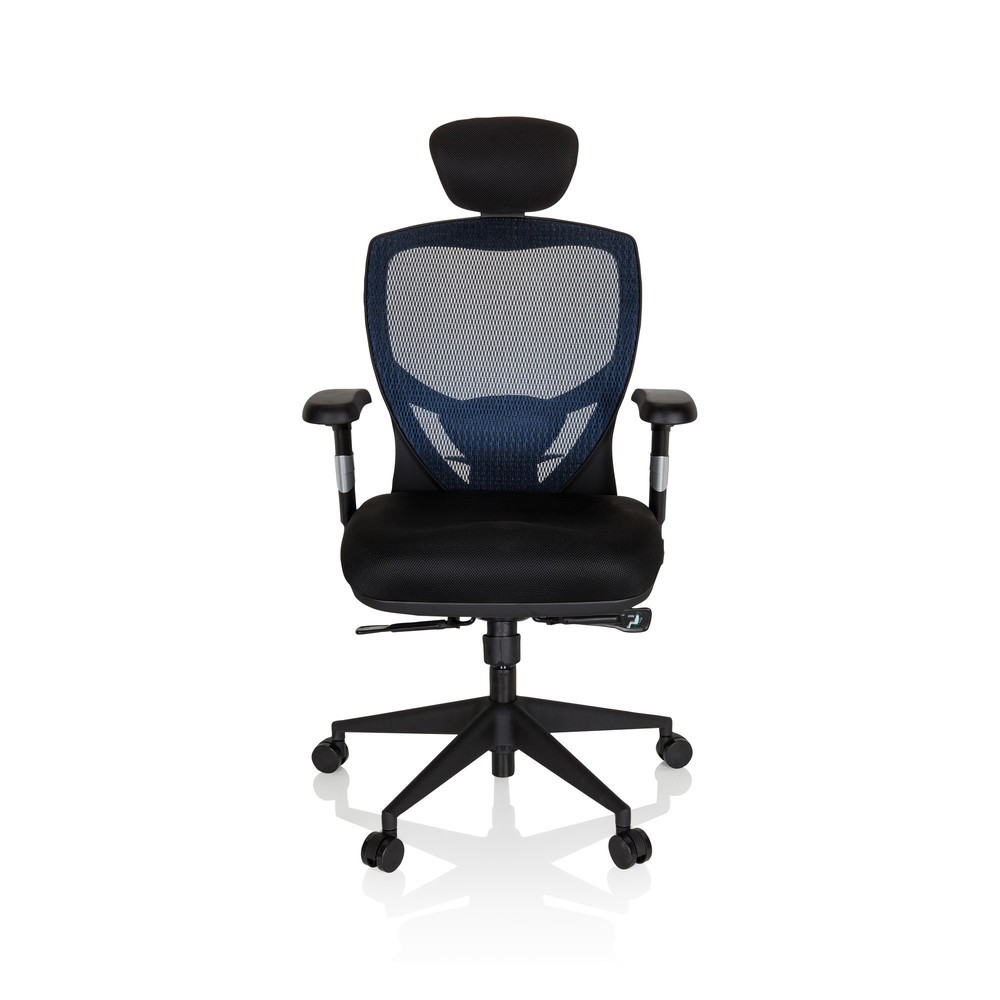 N° de l'image du produit 1 : Siège de bureau / fauteuil de direction hjh OFFICE VENUS BASE tissu, bleu/noir