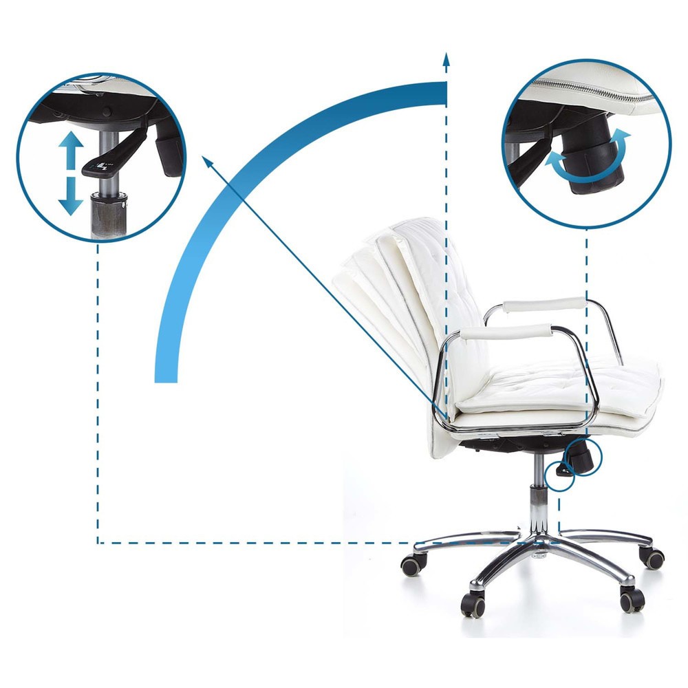 N° de l'image du produit 12 : Siège de bureau / fauteuil de direction hjh OFFICE VILLA 10 cuir, blanc crème