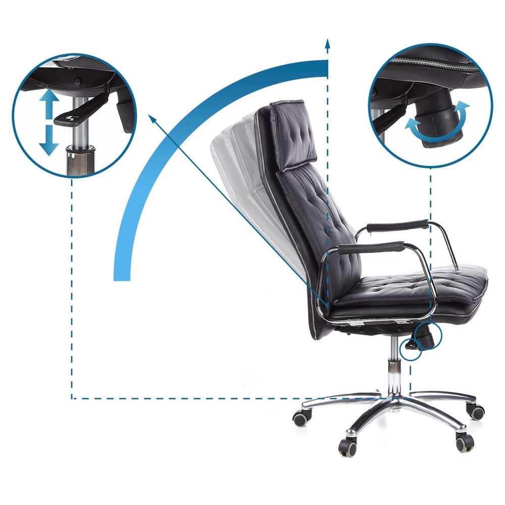 N° de l'image du produit 12 : Siège de bureau / fauteuil de direction hjh OFFICE VILLA 20 cuir, noir