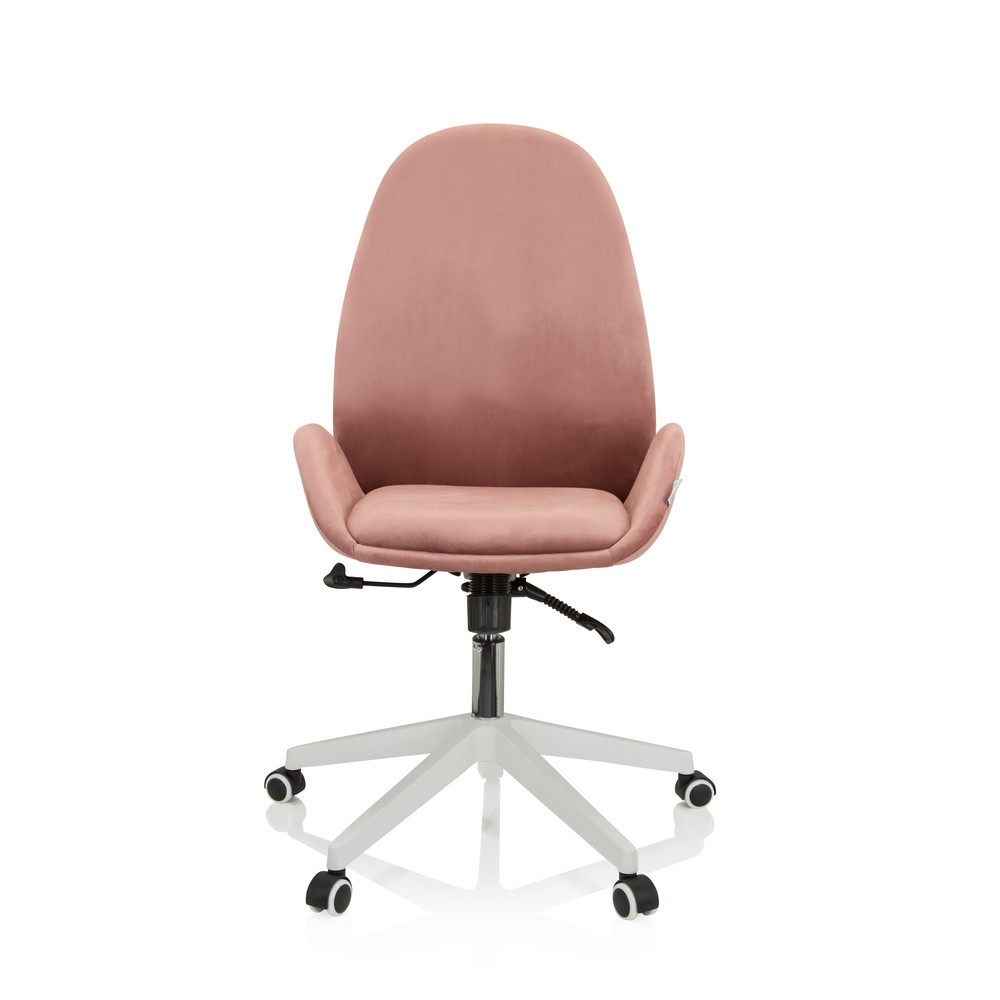 N° de l'image du produit 1 : Chaise de bureau / chaise pivotante hjh OFFICE AVEA velours, rose