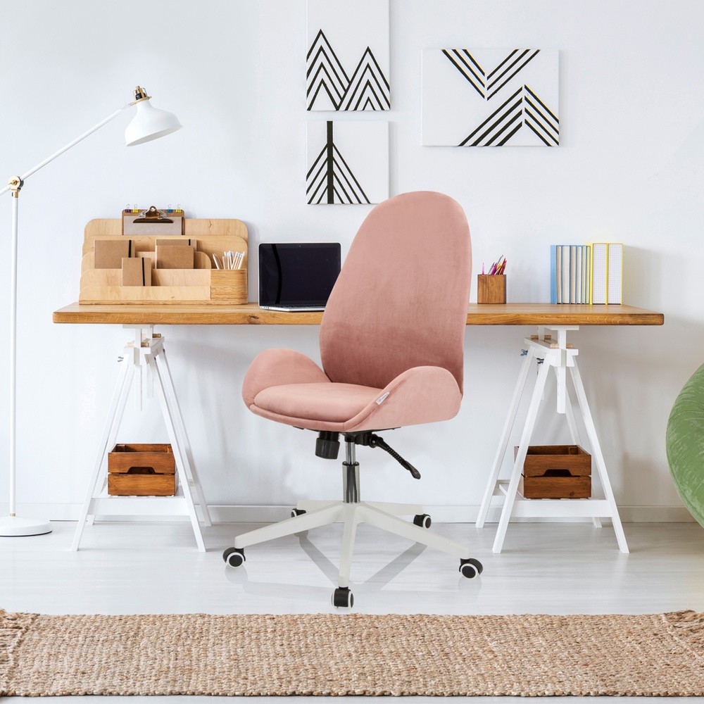 N° de l'image du produit 4 : Chaise de bureau / chaise pivotante hjh OFFICE AVEA velours, rose