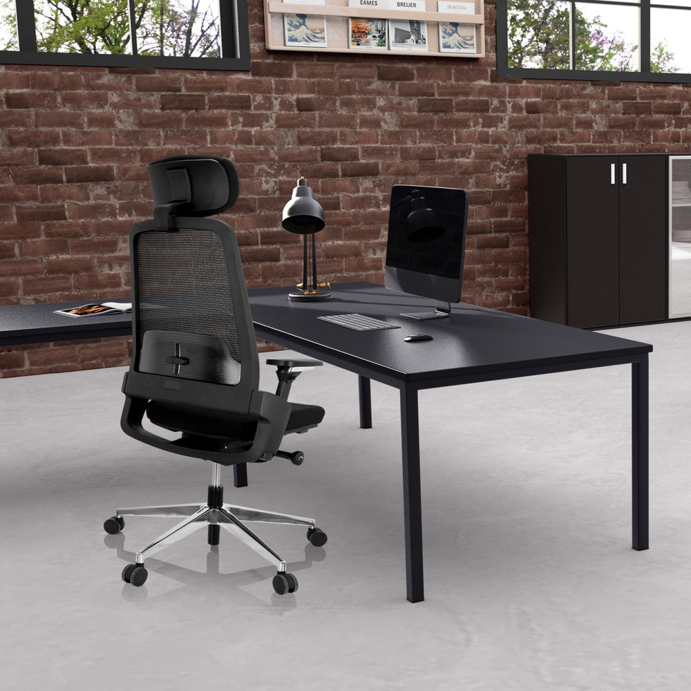 N° de l'image du produit 4 : Chaise de bureau / chaise pivotante hjh OFFICE BRACIO tissu, noir