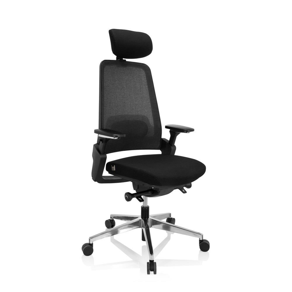 N° de l'image du produit 6 : Chaise de bureau / chaise pivotante hjh OFFICE BRACIO tissu, noir
