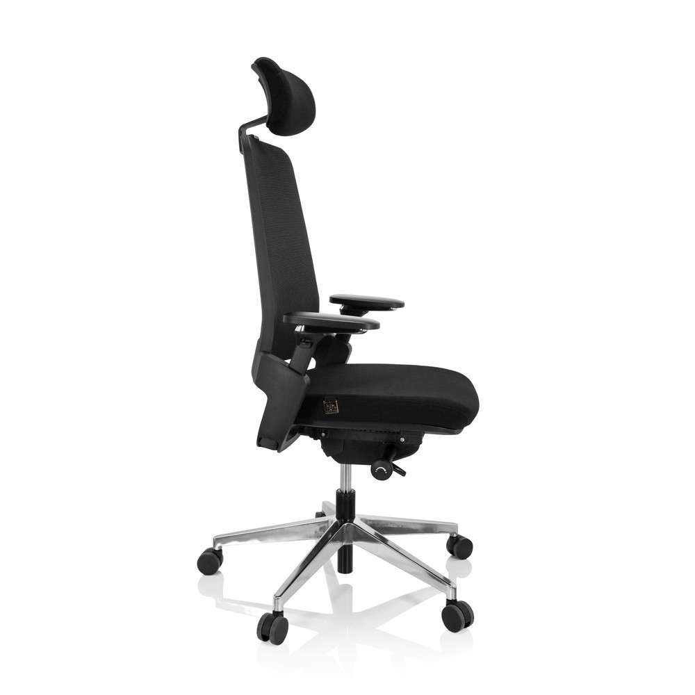 N° de l'image du produit 7 : Chaise de bureau / chaise pivotante hjh OFFICE BRACIO tissu, noir