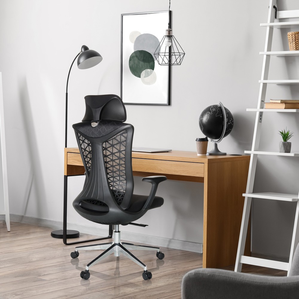 N° de l'image du produit 5 : Chaise de bureau / chaise pivotante hjh OFFICE FALEO B maille / tissu, noir