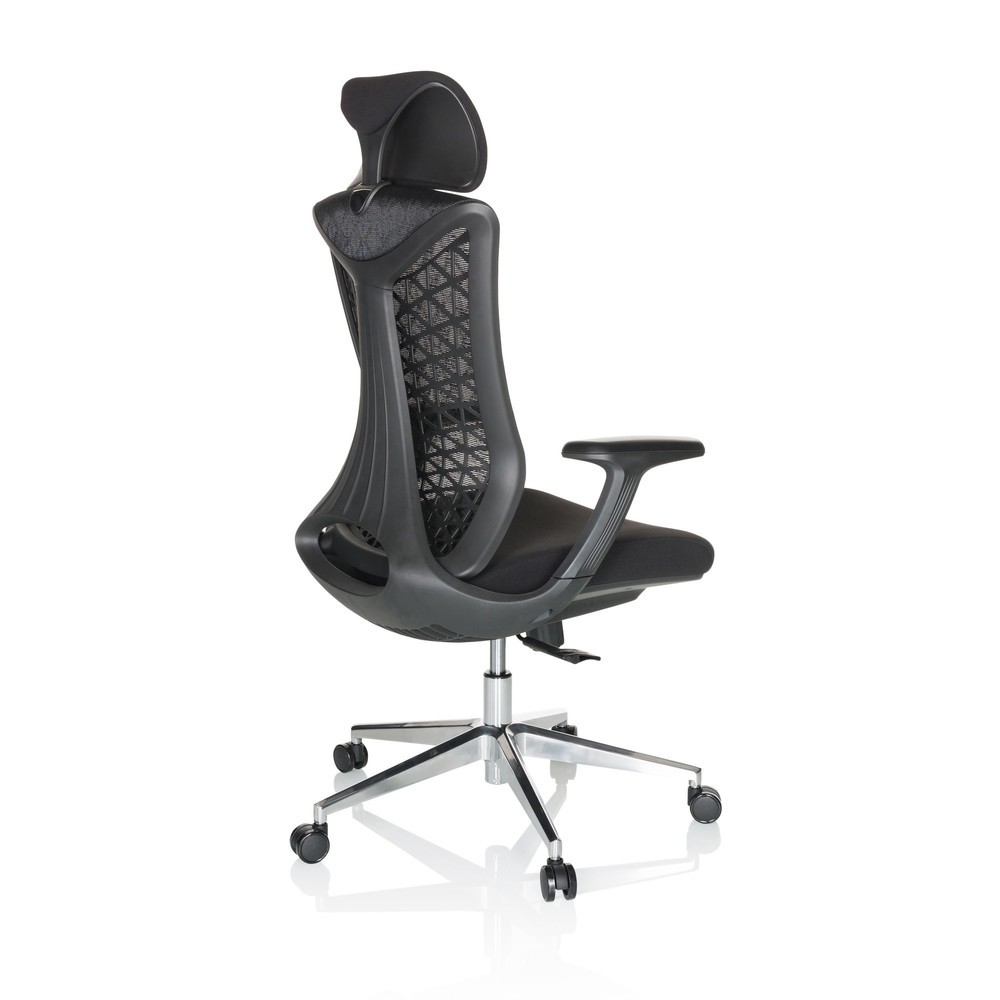 N° de l'image du produit 10 : Chaise de bureau / chaise pivotante hjh OFFICE FALEO B maille / tissu, noir