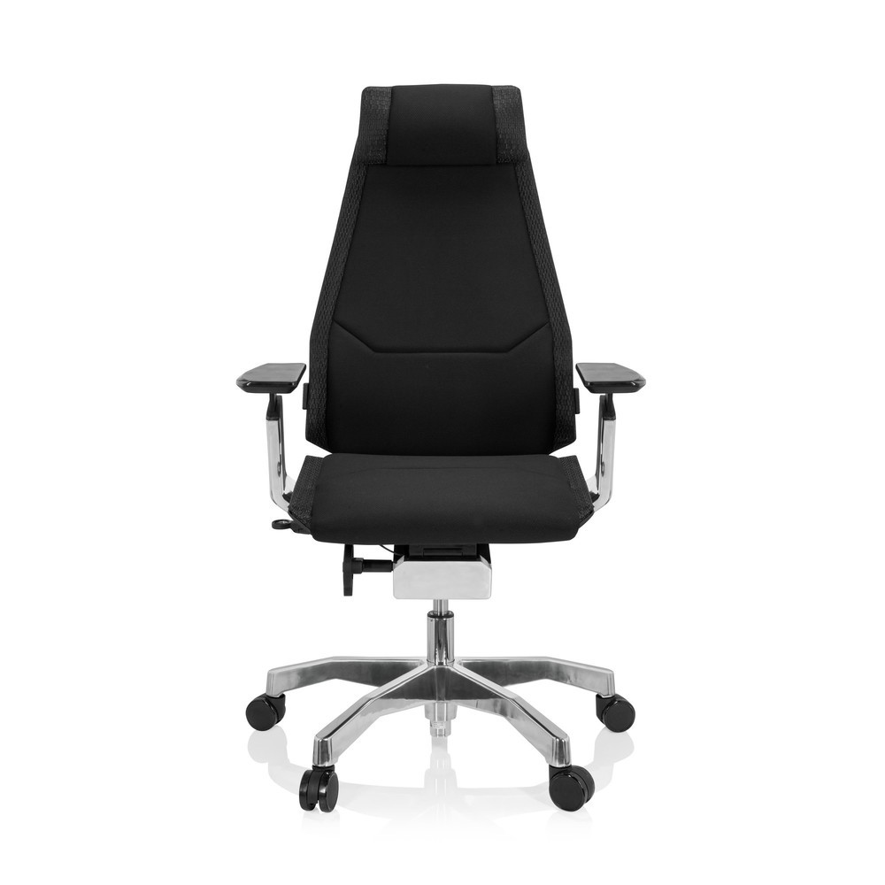 N° de l'image du produit 1 : Chaise de bureau / chaise pivotante hjh OFFICE GENIDIA PRO tissu, noir