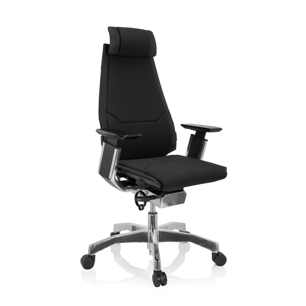 N° de l'image du produit 4 : Chaise de bureau / chaise pivotante hjh OFFICE GENIDIA PRO tissu, noir