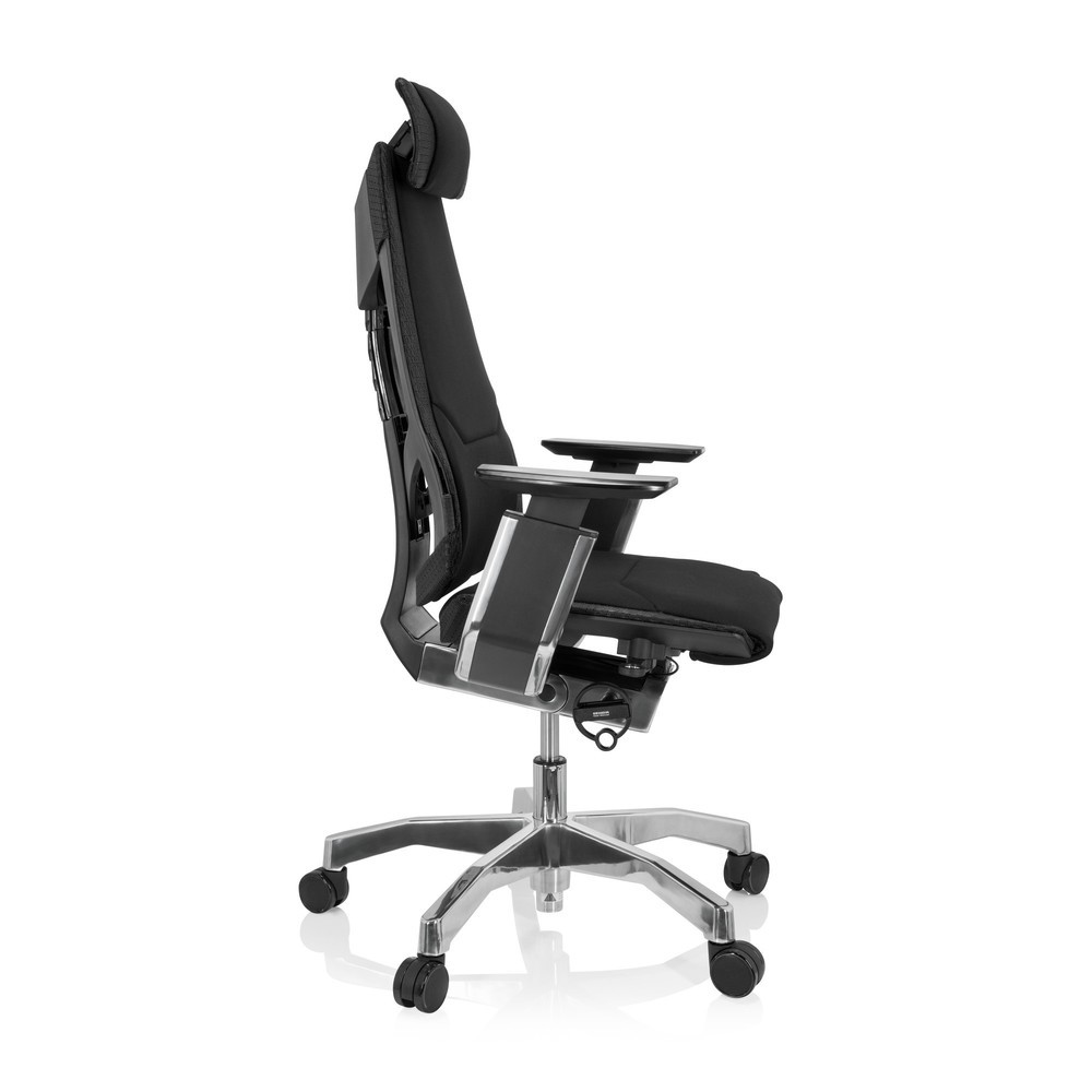 N° de l'image du produit 5 : Chaise de bureau / chaise pivotante hjh OFFICE GENIDIA PRO tissu, noir