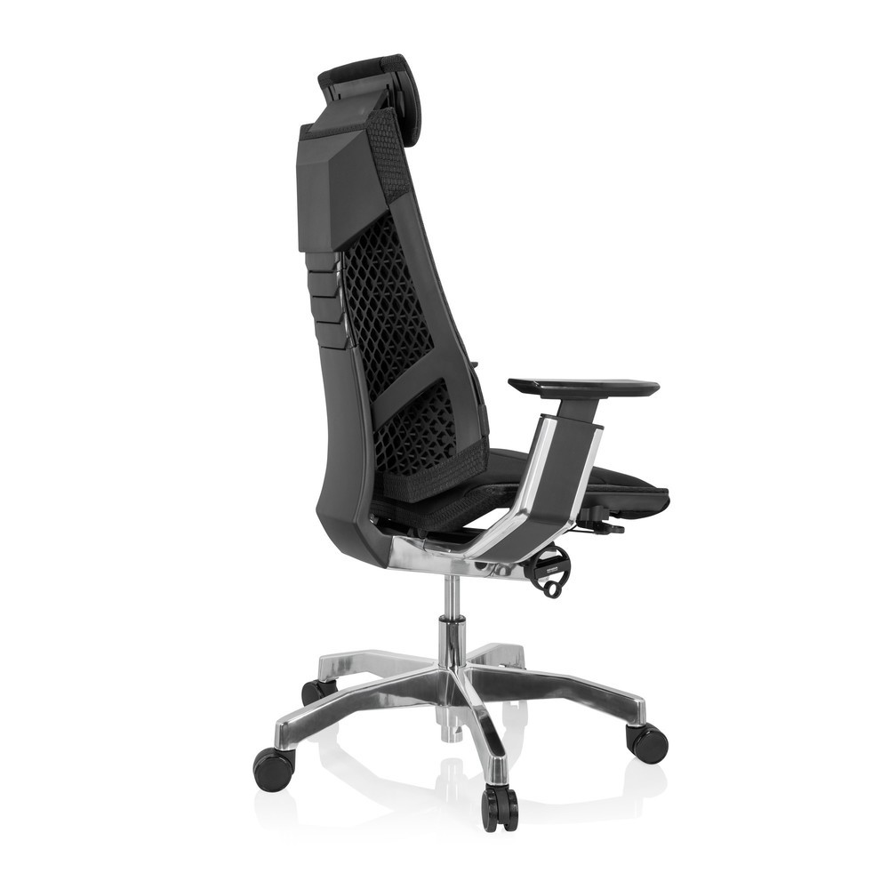 N° de l'image du produit 6 : Chaise de bureau / chaise pivotante hjh OFFICE GENIDIA PRO tissu, noir