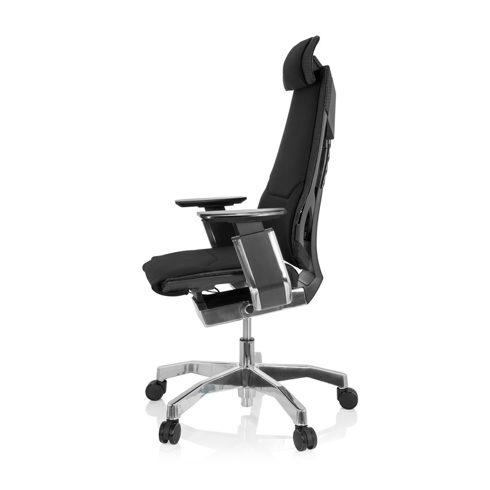 N° de l'image du produit 10 : Chaise de bureau / chaise pivotante hjh OFFICE GENIDIA PRO tissu, noir