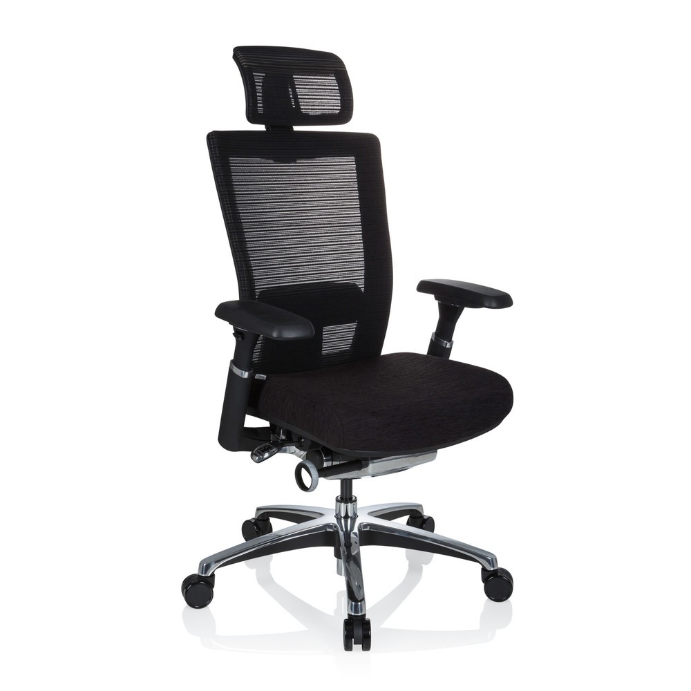 N° de l'image du produit 2 : Siège de bureau hjh OFFICE NOVA PRO I ALU tissu/maille, noir