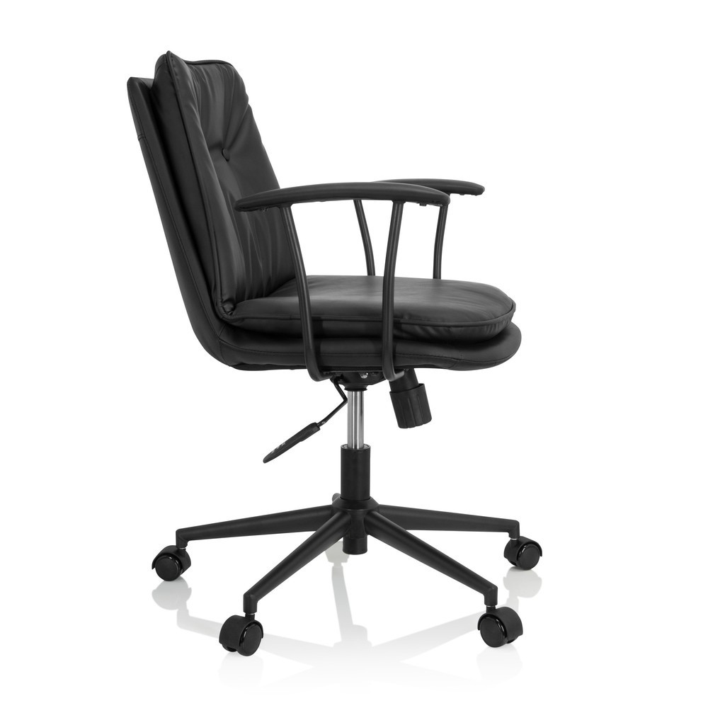 N° de l'image du produit 7 : Chaise de bureau / chaise pivotante hjh OFFICE SMALLO similicuir, noir