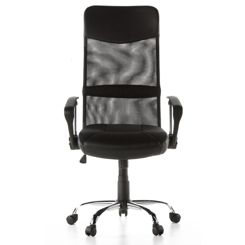 N° de l'image du produit 1 : Chaise de bureau / fauteuil de direction hjh OFFICE STRYKA maille / similicuir, noir