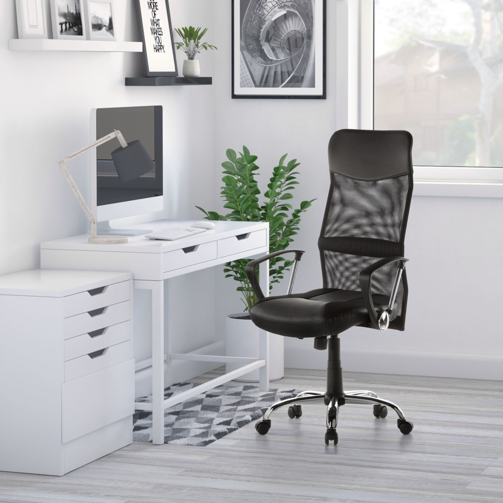 N° de l'image du produit 4 : Chaise de bureau / fauteuil de direction hjh OFFICE STRYKA maille / similicuir, noir