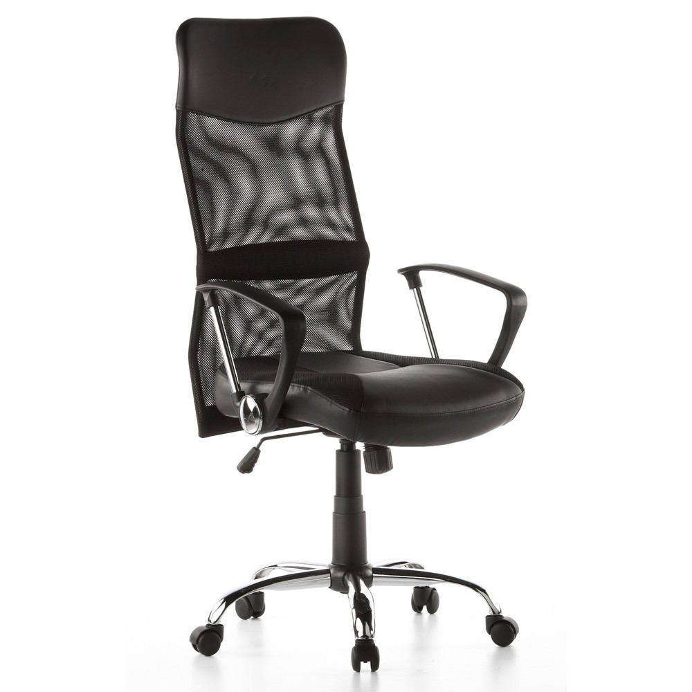 N° de l'image du produit 6 : Chaise de bureau / fauteuil de direction hjh OFFICE STRYKA maille / similicuir, noir