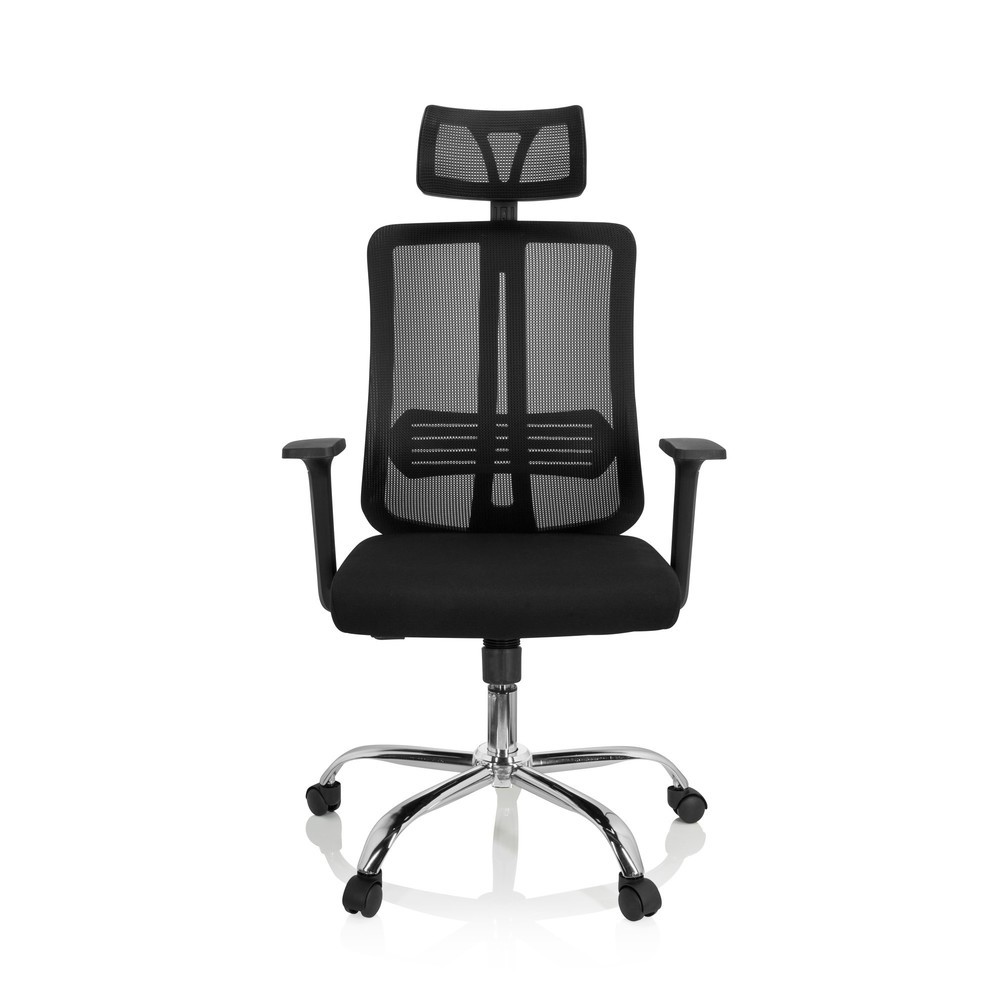 N° de l'image du produit 1 : Chaise de bureau / chaise pivotante hjh OFFICE ZH 200 maille, noir